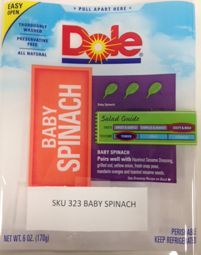 Dole Fresh Vegetables Announces Allergy Alert and Voluntary Limited Recall of DOLE-branded Spinach Due to Possible Contamination by Walnuts